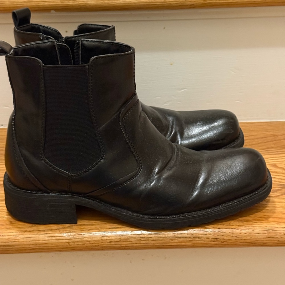 Men's Black Leather Ankle Boots
